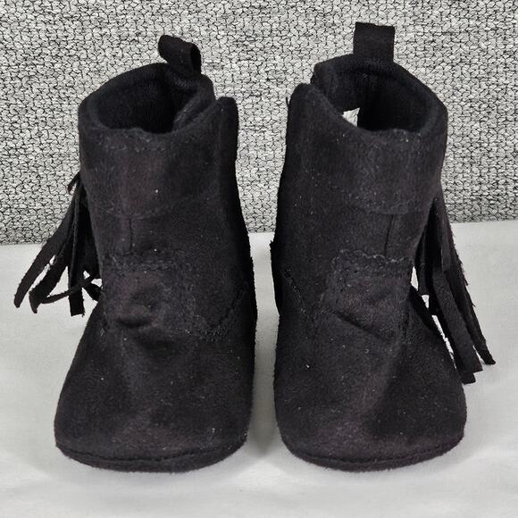 RISING STAR BABY GRAY HIGHTOP BOOTS WITH FRING ON SIDES - SIZE 3-6 MONTHS - Picture 3 of 8